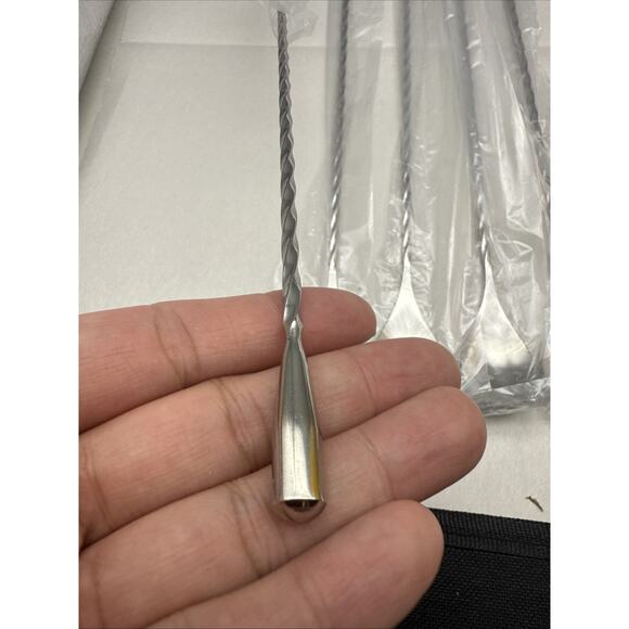 6 Pcs 15.7 In Cocktail Spoons, Stainless Steel Extra Long Bar Spoon Spiral Mixin - Picture 5 of 14